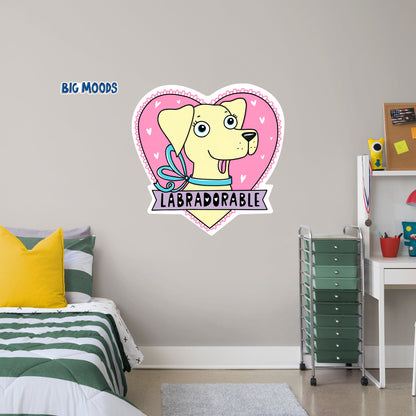 BLONDE LABRADORABLE        - Officially Licensed Big Moods Removable     Adhesive Decal