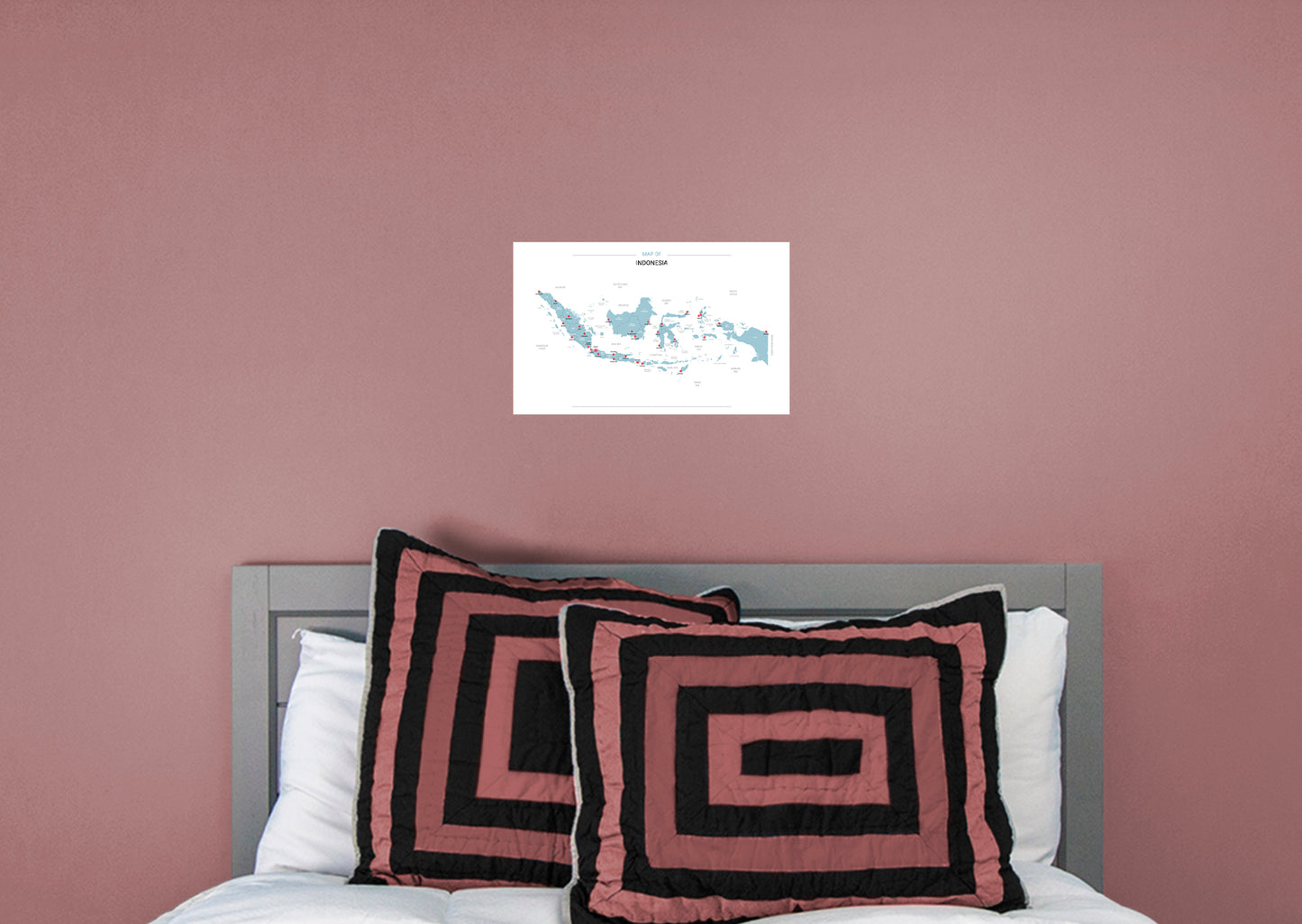 Maps of Asia: Indonesia Mural        -   Removable Wall   Adhesive Decal