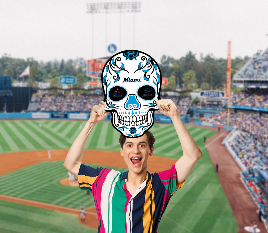 Skull Logo - Big Head - Official MLB - Miami Marlins - Foam Core Cutout