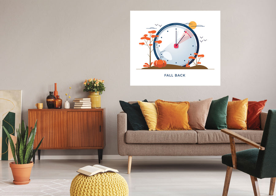 Seasons Decor: Autumn Fall Back Mural        -   Removable Wall   Adhesive Decal