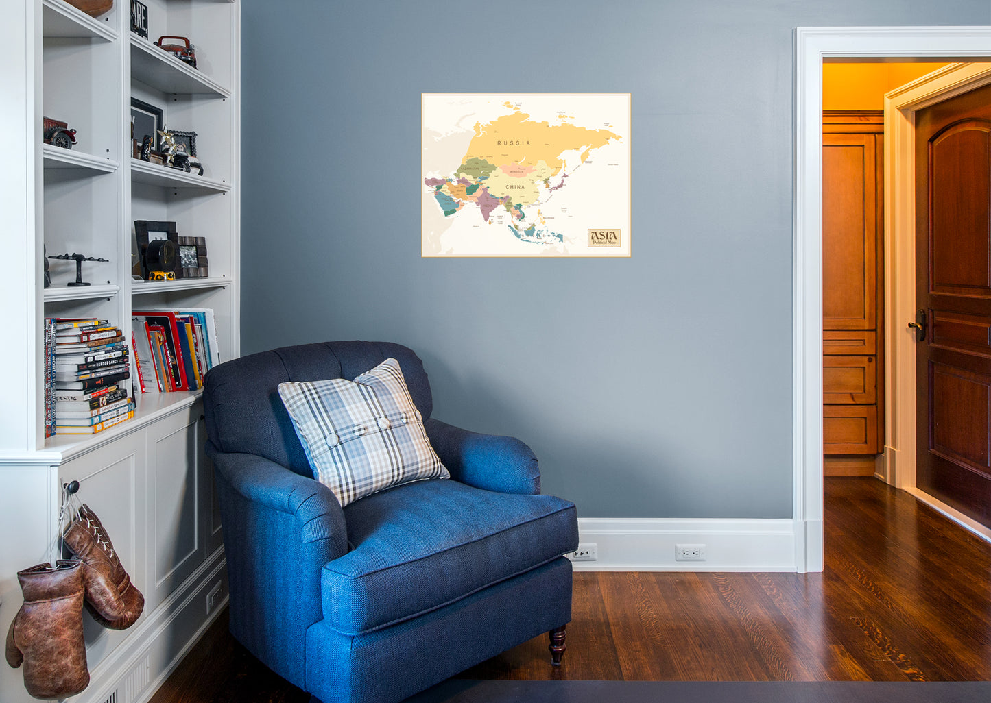 Maps: Asia Political Map Mural        -   Removable Wall   Adhesive Decal