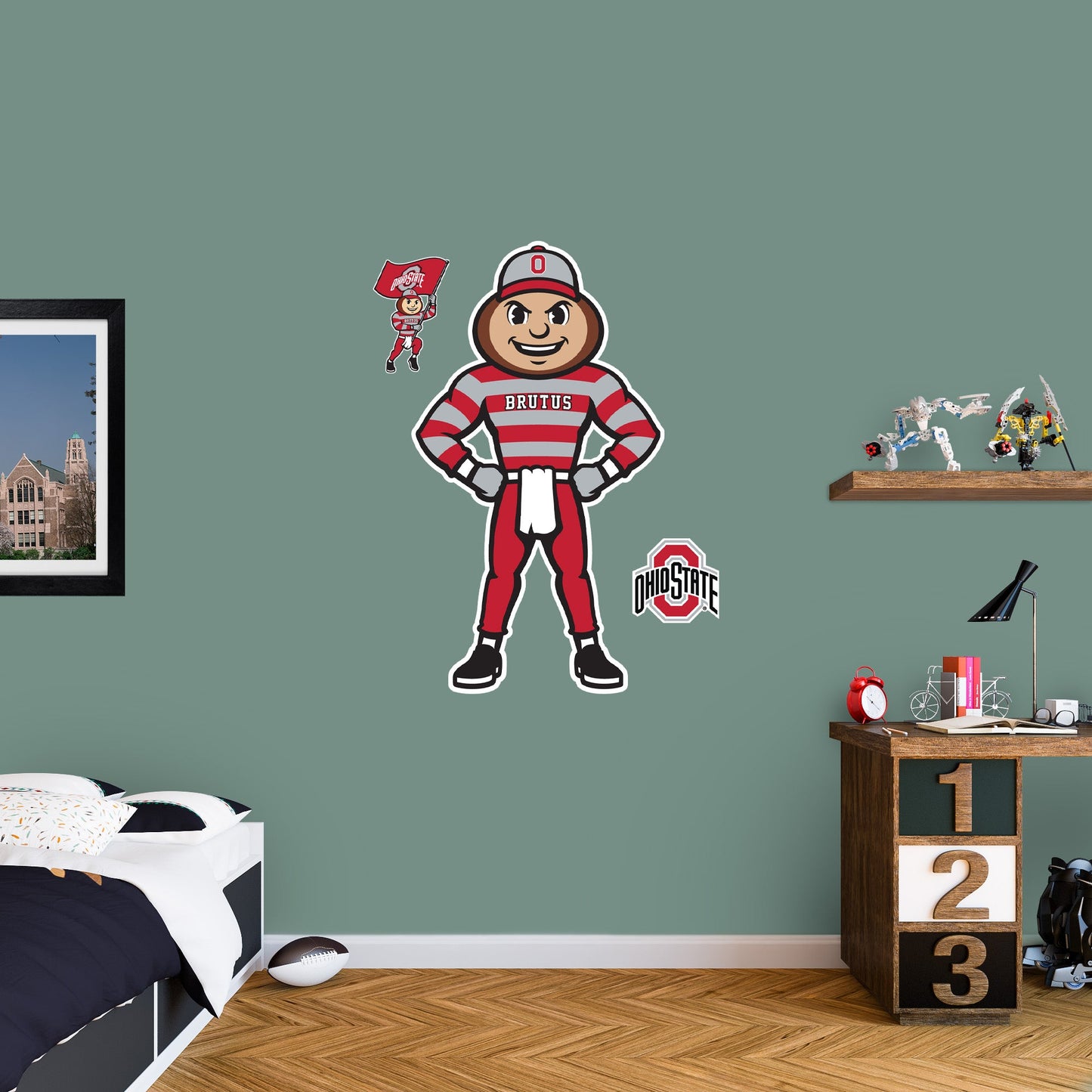 Ohio State U: Ohio State Buckeyes Brutus Buckeye Illustrated Mascot        - Officially Licensed NCAA Removable     Adhesive Decal