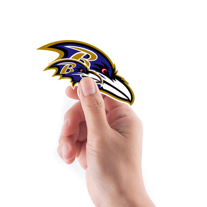 Sheet of 5 -Baltimore Ravens:   Logo Minis        - Officially Licensed NFL Removable Wall   Adhesive Decal