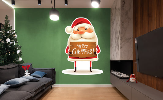 Christmas: Merry Christmas Die-Cut Character - Removable Adhesive Decal