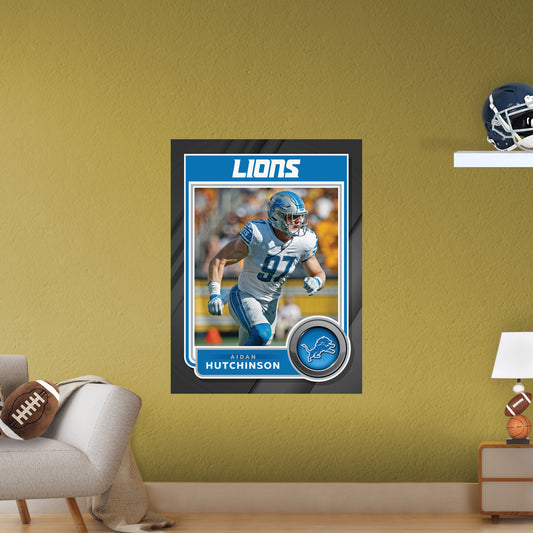 Detroit Lions: Aidan Hutchinson  Poster        - Officially Licensed NFL Removable     Adhesive Decal
