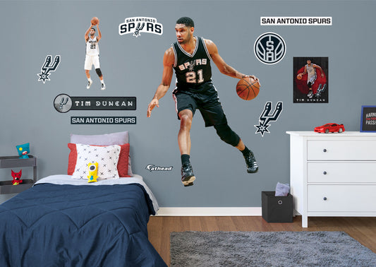 San Antonio Spurs: Tim Duncan 2021 Legend        - Officially Licensed NBA Removable Wall   Adhesive Decal