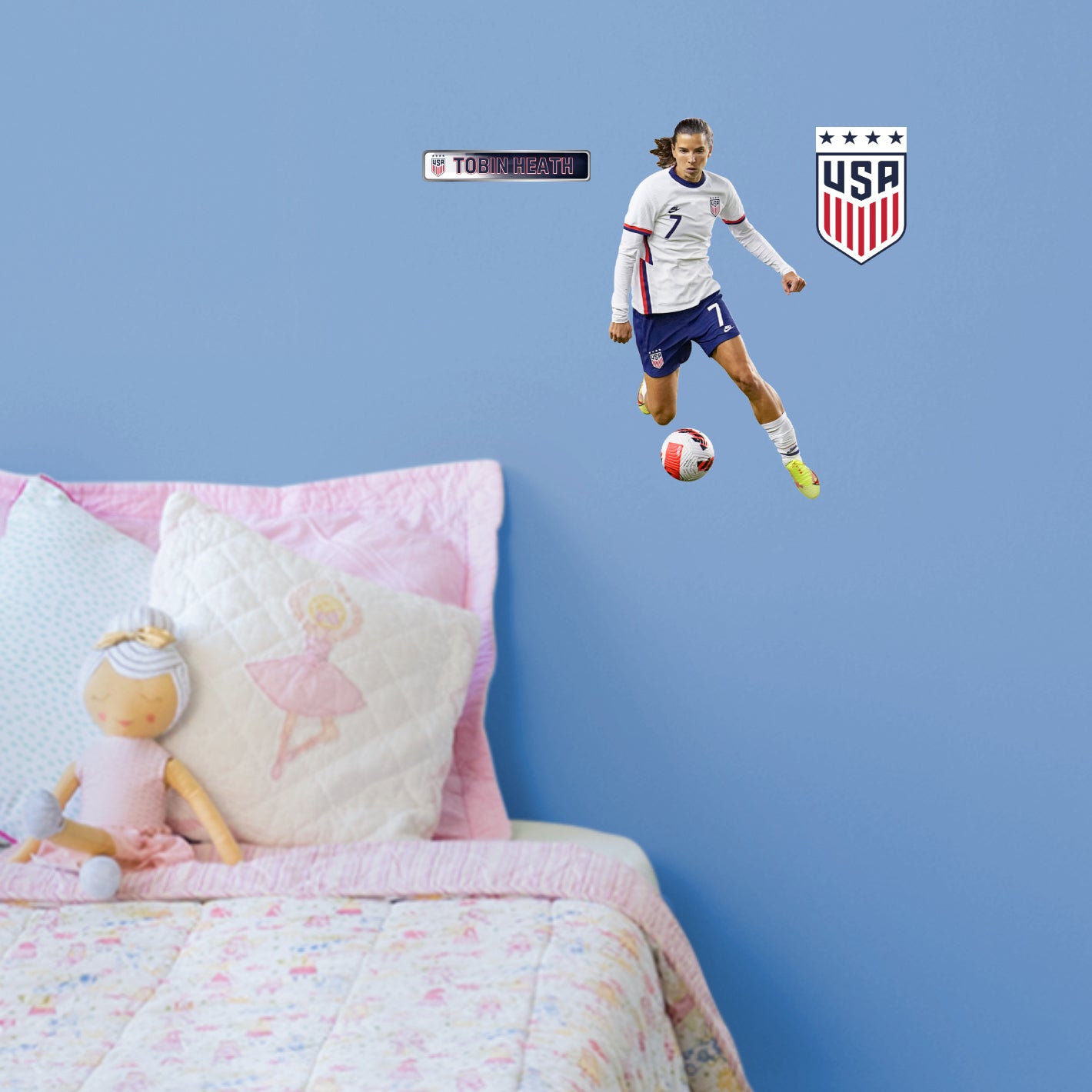 Tobin Heath RealBig - Officially Licensed USWNT Removable Adhesive Decal