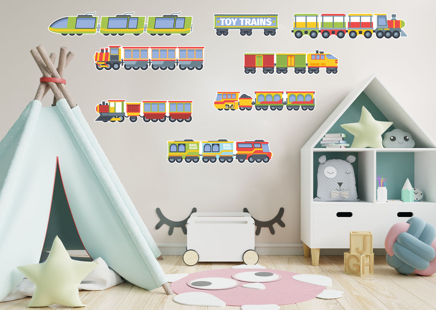 Nursery:  Rail Road Collection        -   Removable Wall   Adhesive Decal