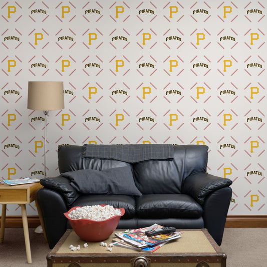 Pittsburgh Pirates: Stitch Pattern - Officially Licensed MLB Peel & Stick Wallpaper