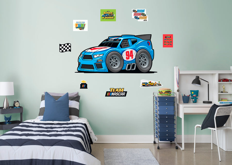Rookies Blue Car - RealBig Collection - Official NASCAR - Reusable Vinyl Wall Decals