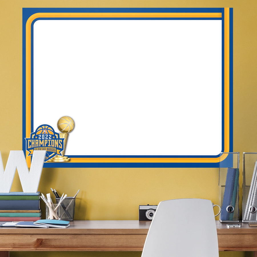 Golden State Warriors - 2022 Champions - Dry Erase Whiteboard - Official NBA - Reusable Vinyl Wall Decal