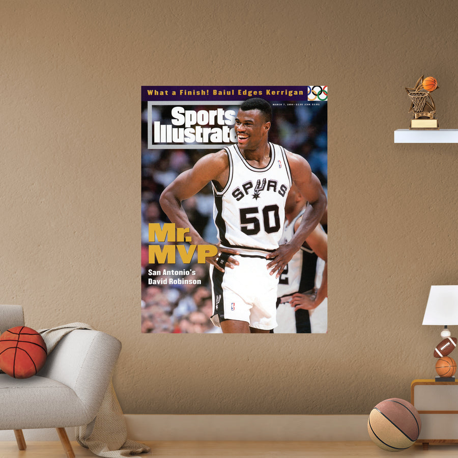 March 1994 Sports Illustrated Cover - Peel & Stick Poster - Official NBA - San Antonio Spurs - Reusable Vinyl Wall Decal