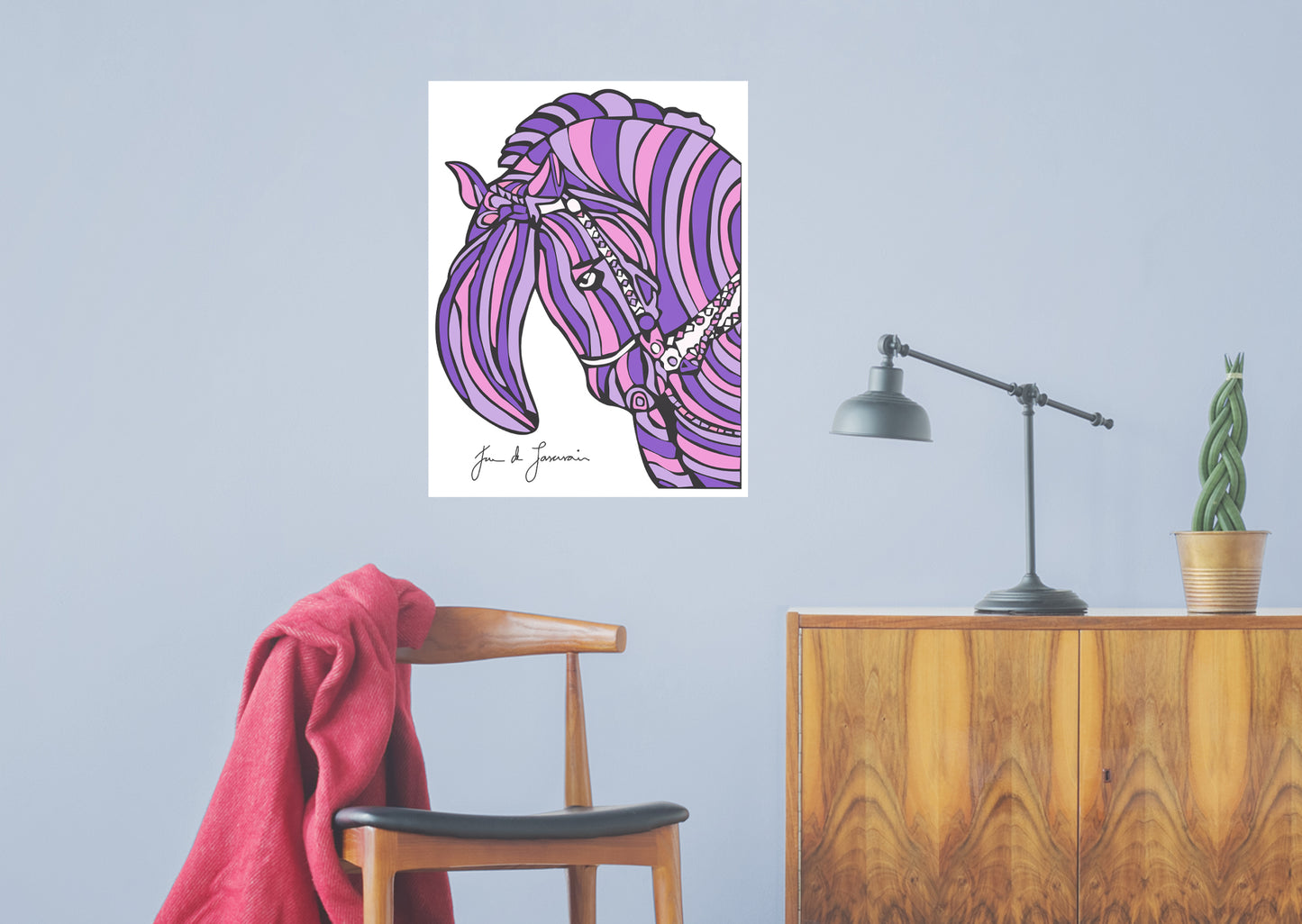 Dream Big Art:  Purple Horse Mural        - Officially Licensed Juan de Lascurain Removable Wall   Adhesive Decal