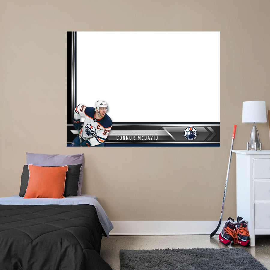Edmonton Oilers - Connor McDavid - Dry Erase Whiteboard - Official NHL - Reusable Vinyl Wall Decal