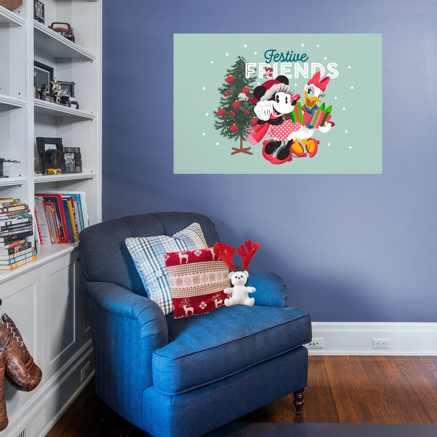 Festive Cheer: Minnie Mouse Holiday Real Big - Disney Removable Adhesive Wall Decal Large