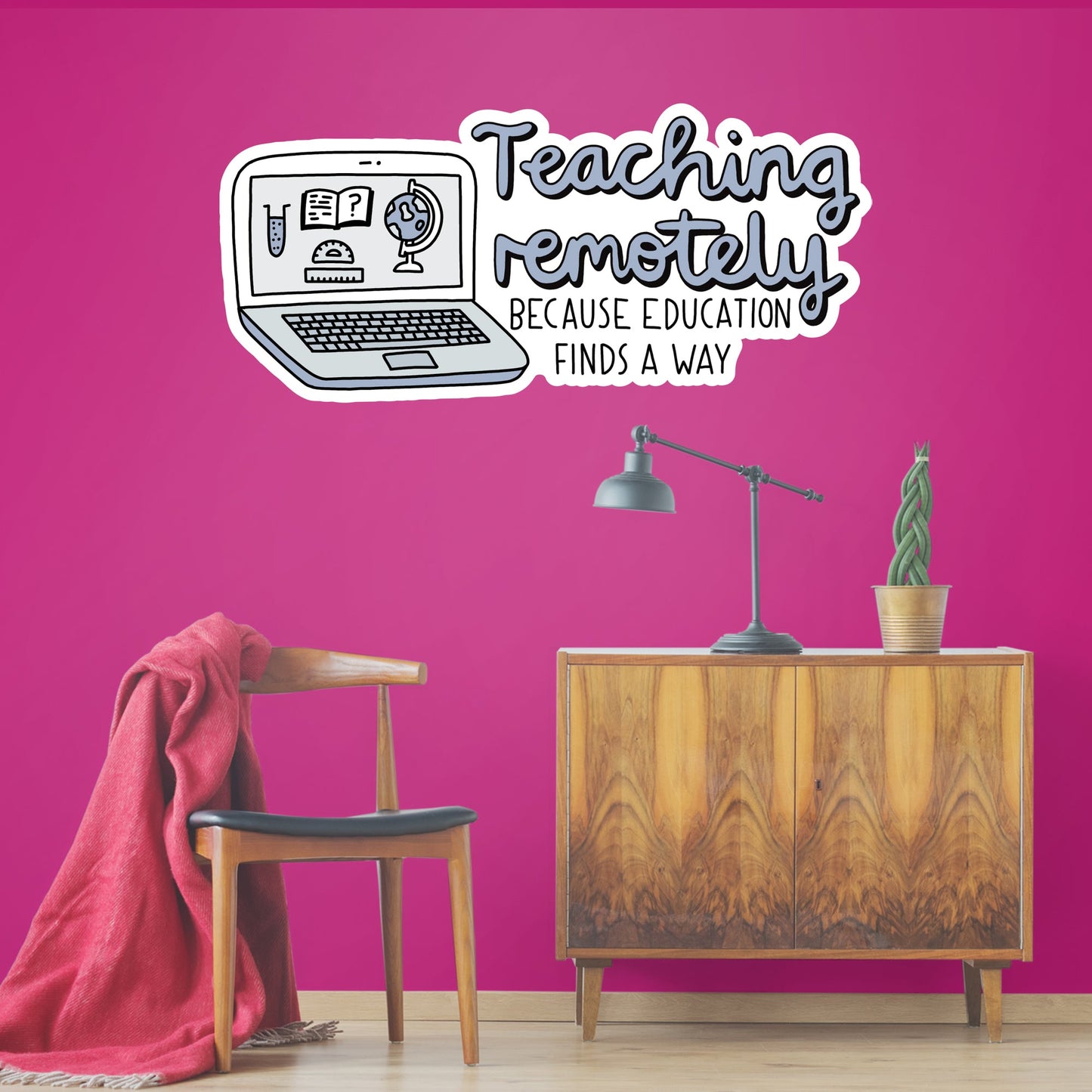 Teaching Remotely        - Officially Licensed Big Moods Removable     Adhesive Decal