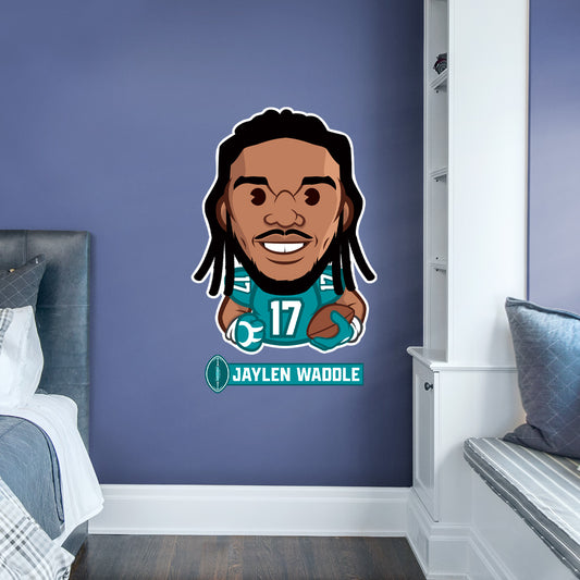 Miami Dolphins: Jaylen Waddle  Emoji        - Officially Licensed NFLPA Removable     Adhesive Decal