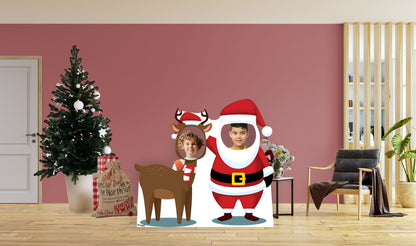 Christmas: Reindeer and Santa Life-Size   Foam Core Cutout  -      Stand Out