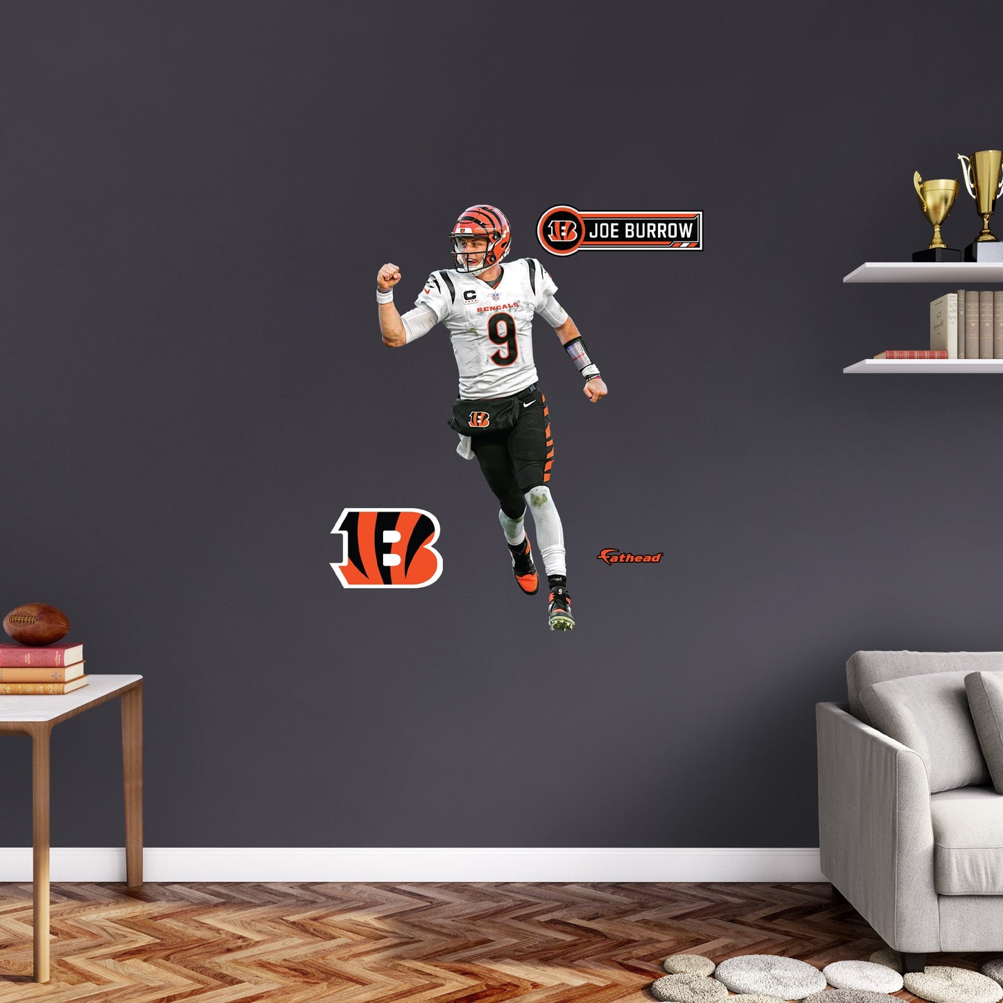 Cincinnati Bengals: Joe Burrow Fist Pump        - Officially Licensed NFL Removable     Adhesive Decal