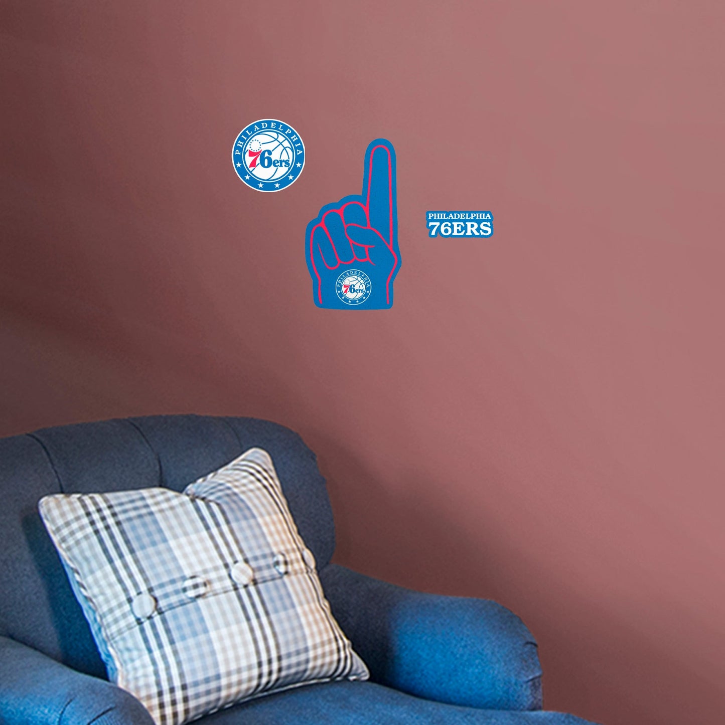 Philadelphia 76ers: Foam Finger - Officially Licensed NBA Removable Adhesive Decal