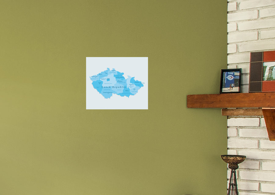Maps of Europe: Czech Republic Mural        -   Removable Wall   Adhesive Decal