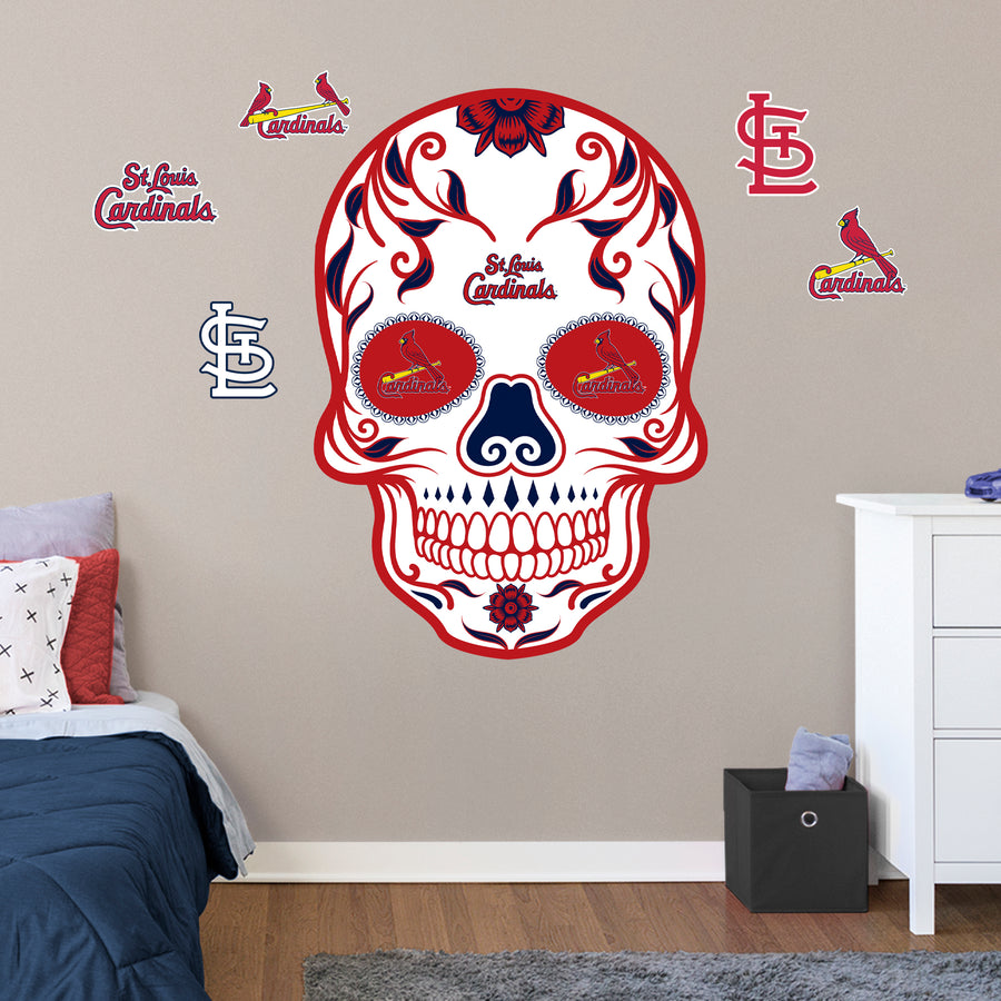 St. Louis Cardinals - RealBig Sugar Skull Collection - Official MLB - Reusable Vinyl Wall Decals