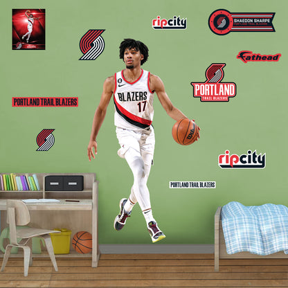 Portland Trail Blazers: Shaedon Sharpe 2022        - Officially Licensed NBA Removable     Adhesive Decal