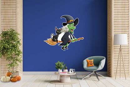 Halloween: Green Witch Icon        -   Removable Wall   Adhesive Decal
