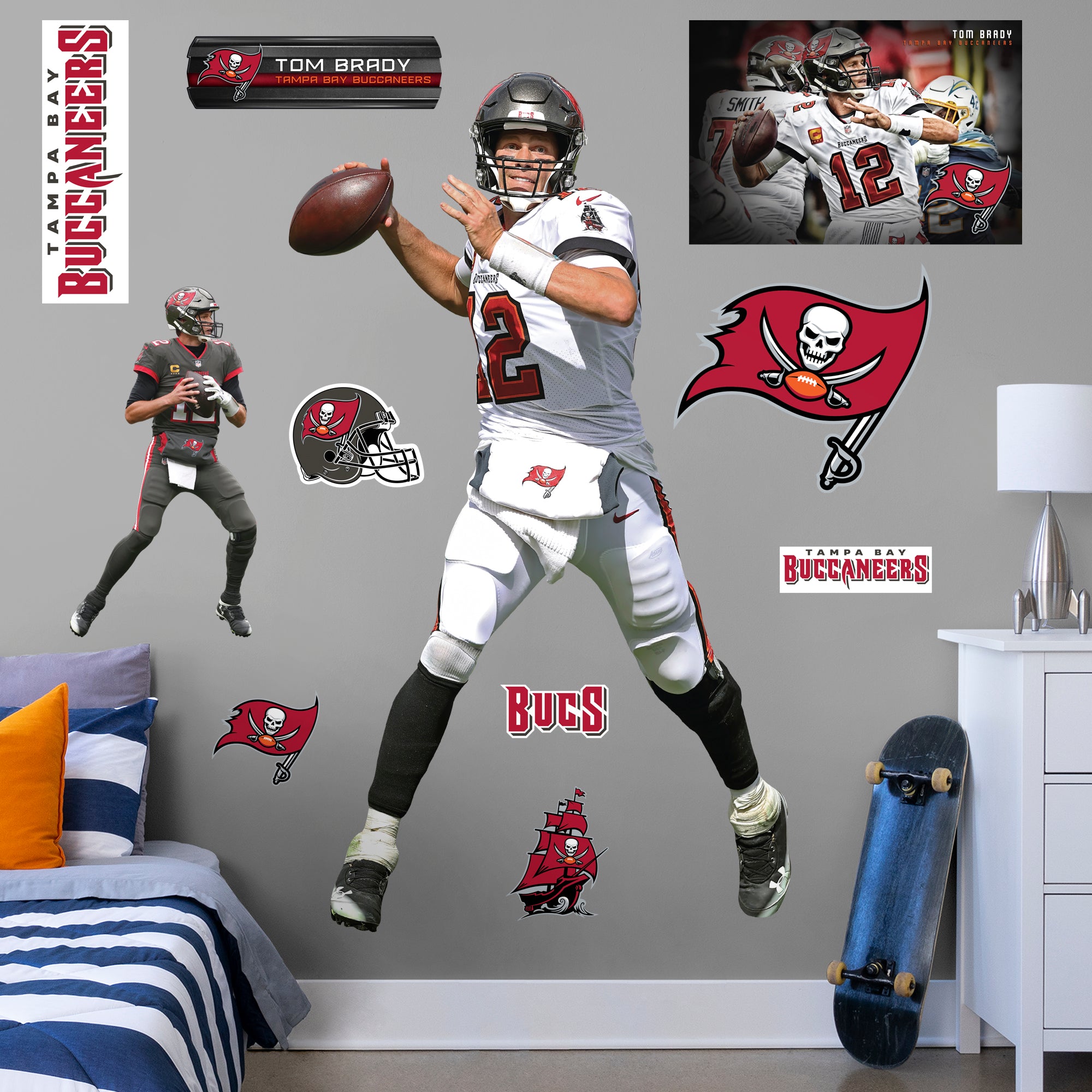 Tom Brady: Pass - Officially Licensed NFL Removable Wall Decal – Fathead