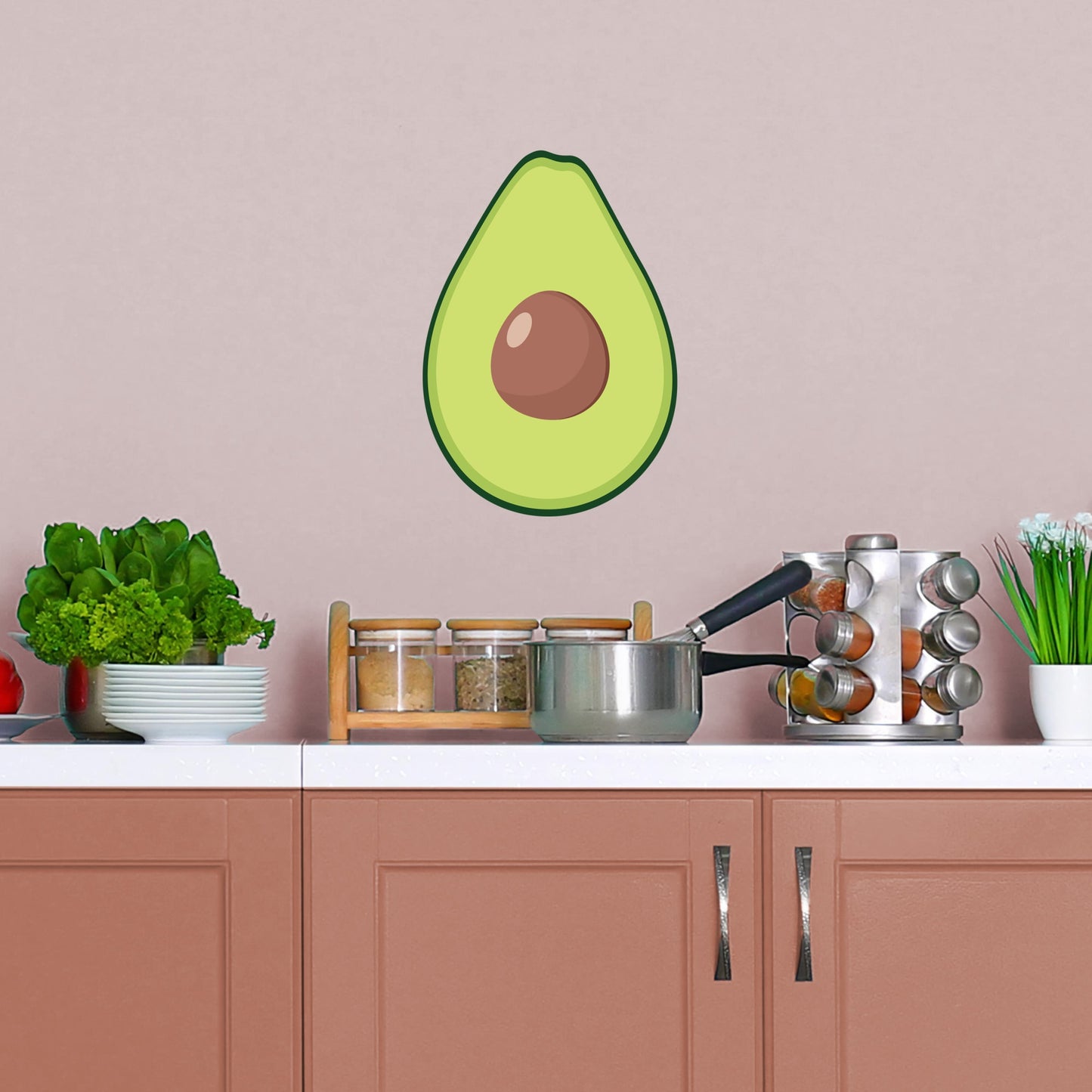 Large Avocado + 2 Decals (9"W x 13"H)