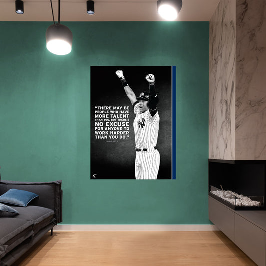 New York Yankees: Derek Jeter  Inspirational Poster        - Officially Licensed MLB Removable     Adhesive Decal