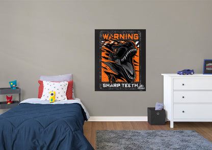 Jurassic World:  Warning Sharp Teeth Mural        - Officially Licensed NBC Universal Removable Wall   Adhesive Decal