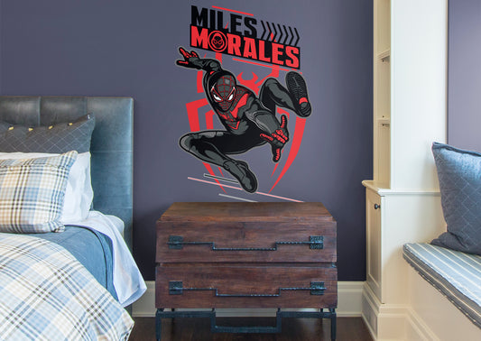 Spider-Man: Miles Morales: Into the Spiderverse 2 Premask        - Officially Licensed Marvel Removable Wall   Adhesive Decal