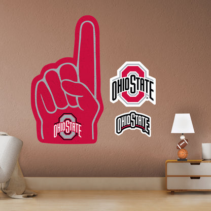 Ohio State Buckeyes:  2021  Foam Finger        - Officially Licensed NCAA Removable     Adhesive Decal