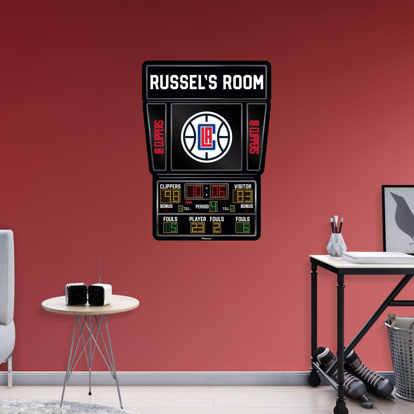 Los Angeles Clippers:   Scoreboard Personalized Name        - Officially Licensed NBA Removable     Adhesive Decal