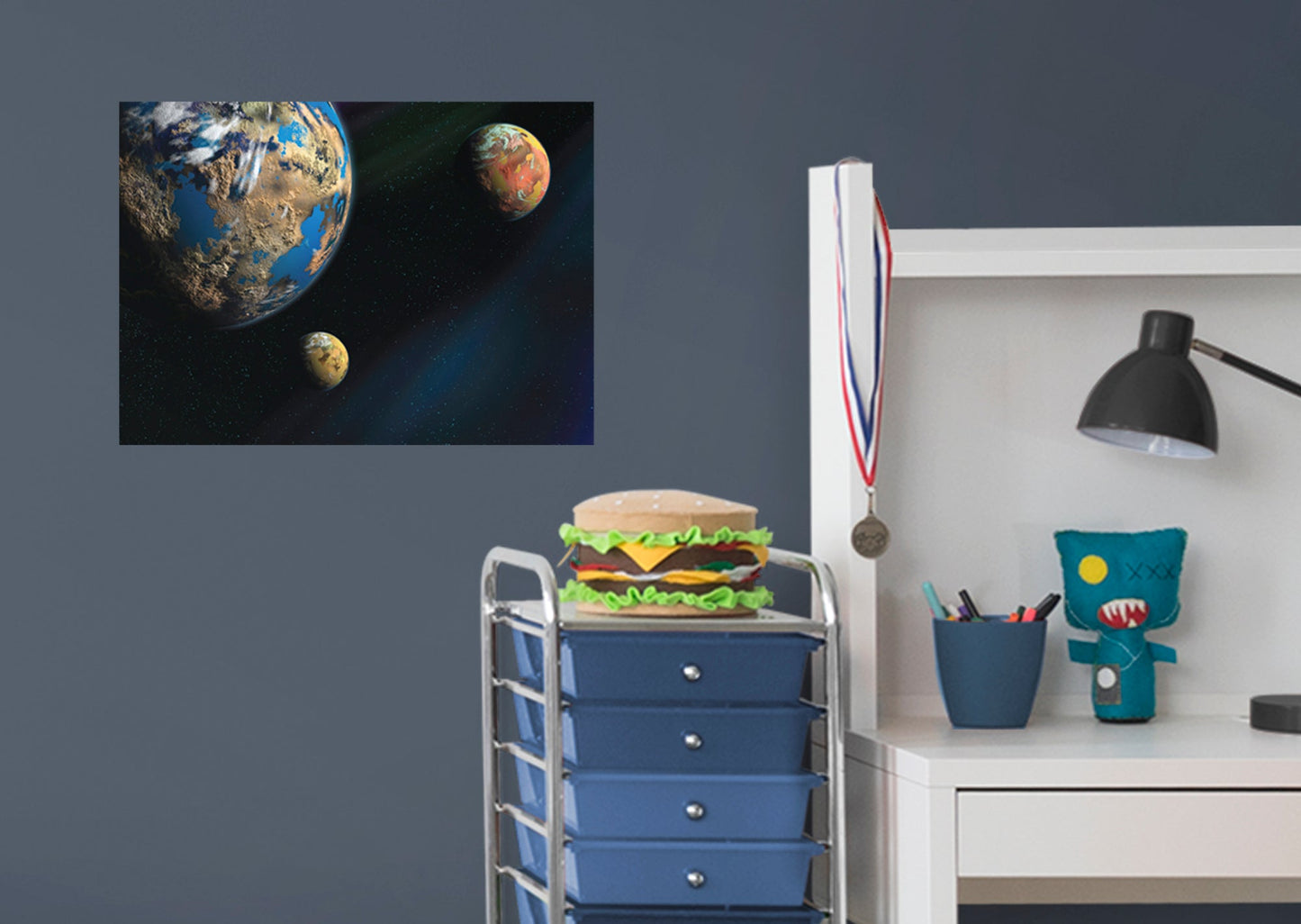 Planets:  Textures Mural        -   Removable     Adhesive Decal