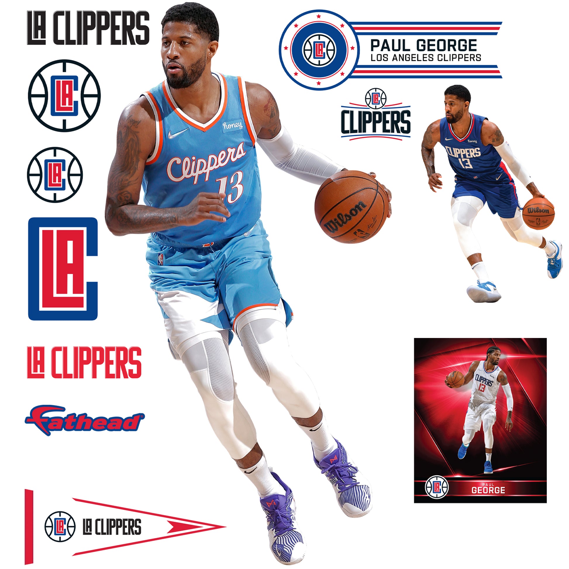 Los Angeles Clippers: Paul George 2022 City Jersey - Officially Licens –  Fathead