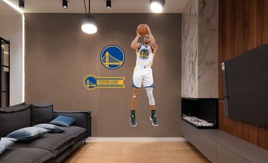Golden State Warriors: Stephen Curry 2021 Jumper        - Officially Licensed NBA Removable     Adhesive Decal