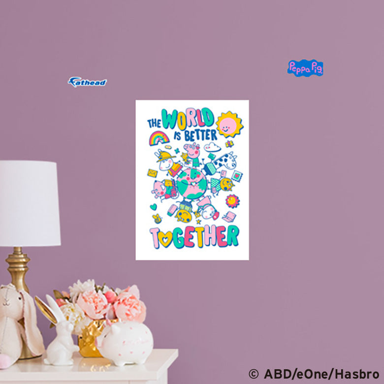 Peppa Pig: Together Poster - Officially Licensed Hasbro Removable Adhesive Decal