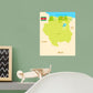 Maps of South America: Suriname Mural        -   Removable     Adhesive Decal
