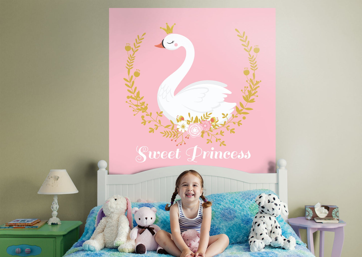 Nursery Princess:  Sweet Princess Mural        -   Removable Wall   Adhesive Decal