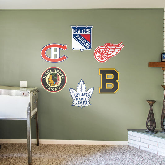 NHL: Original Six Vintage Logos - Officially Licensed Removable Wall Decals