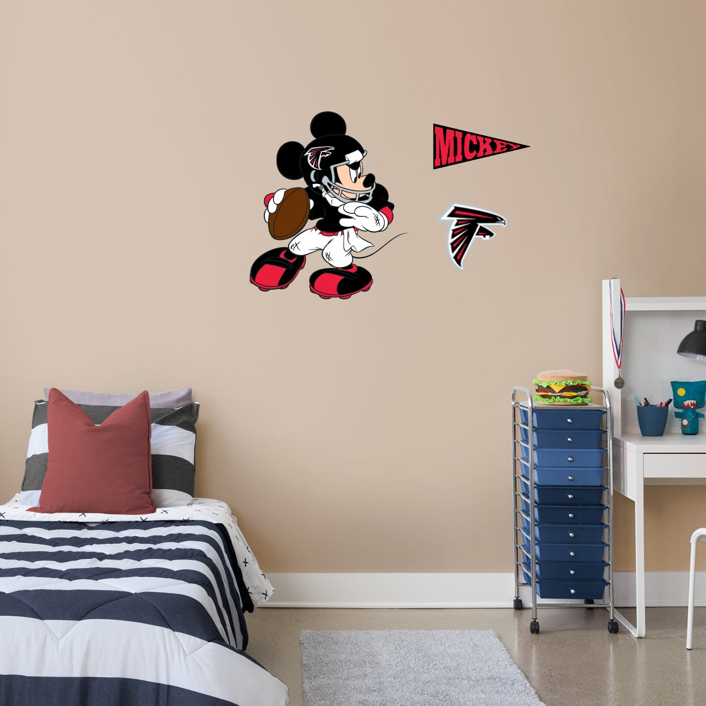 Atlanta Falcons: Mickey Mouse 2021        - Officially Licensed NFL Removable     Adhesive Decal
