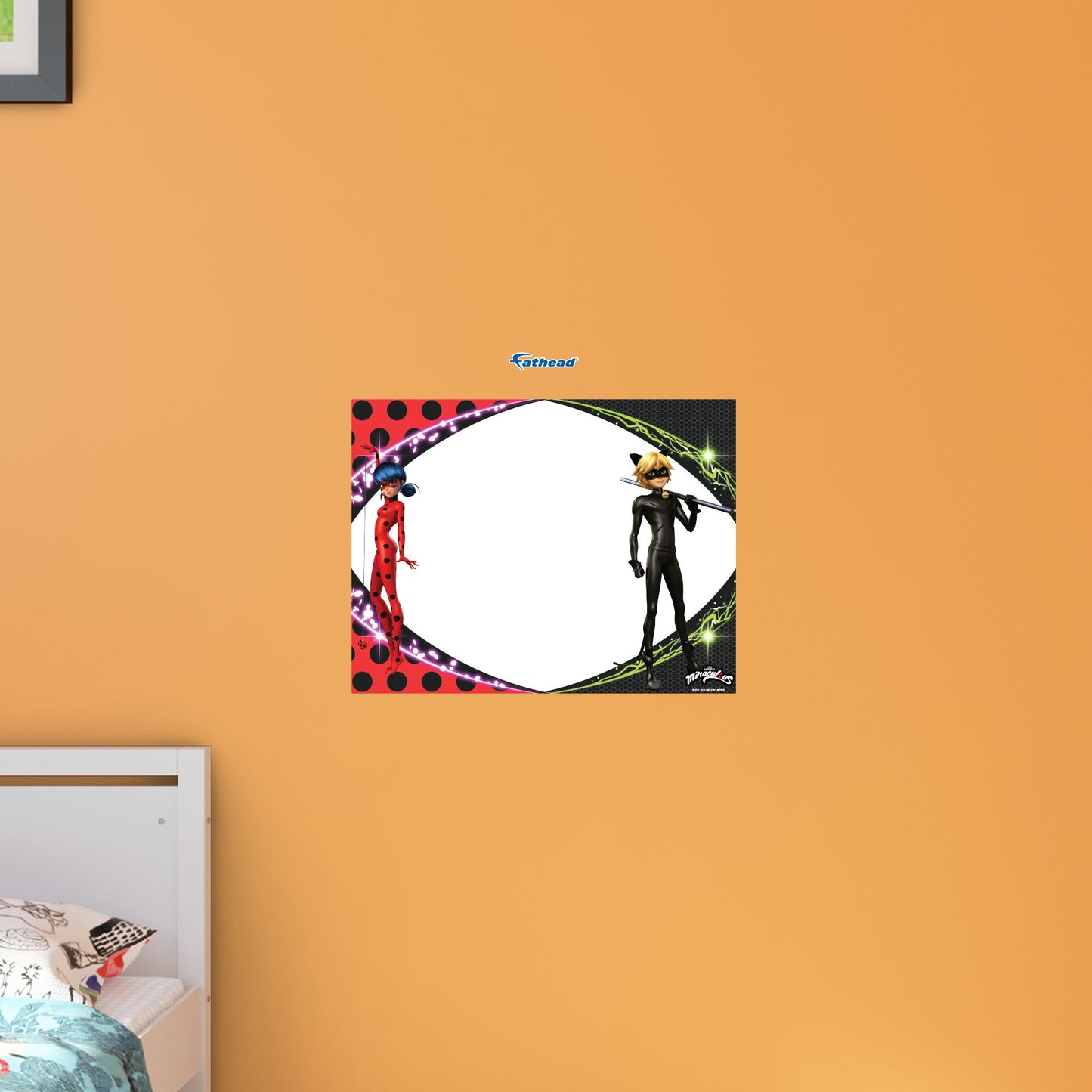 Miraculous: Cat Noir and Ladybug Lucky and Charming Dry Erase        -   Removable     Adhesive Decal