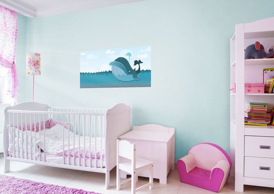 Nursery:  Whale        -   Removable Wall   Adhesive Decal