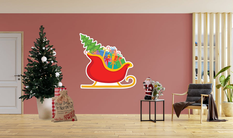 Christmas: Sleigh Icon - Removable Adhesive Decal