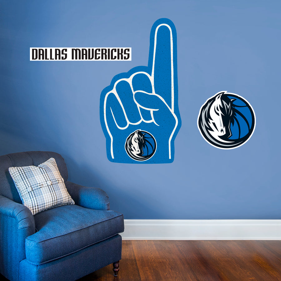 Dallas Mavericks - RealBig Foam Finger Collection - Official NBA - Reusable Vinyl Wall Decals