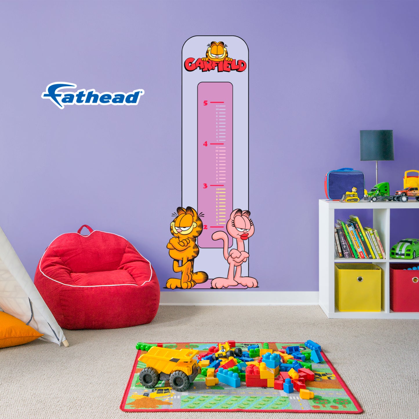 Garfield: Garfield & Arlene Growth Chart        - Officially Licensed Nickelodeon Removable     Adhesive Decal