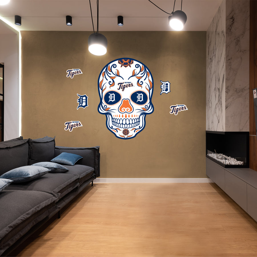 Detroit Tigers - RealBig Sugar Skull Collection - Official MLB - Reusable Vinyl Wall Decals