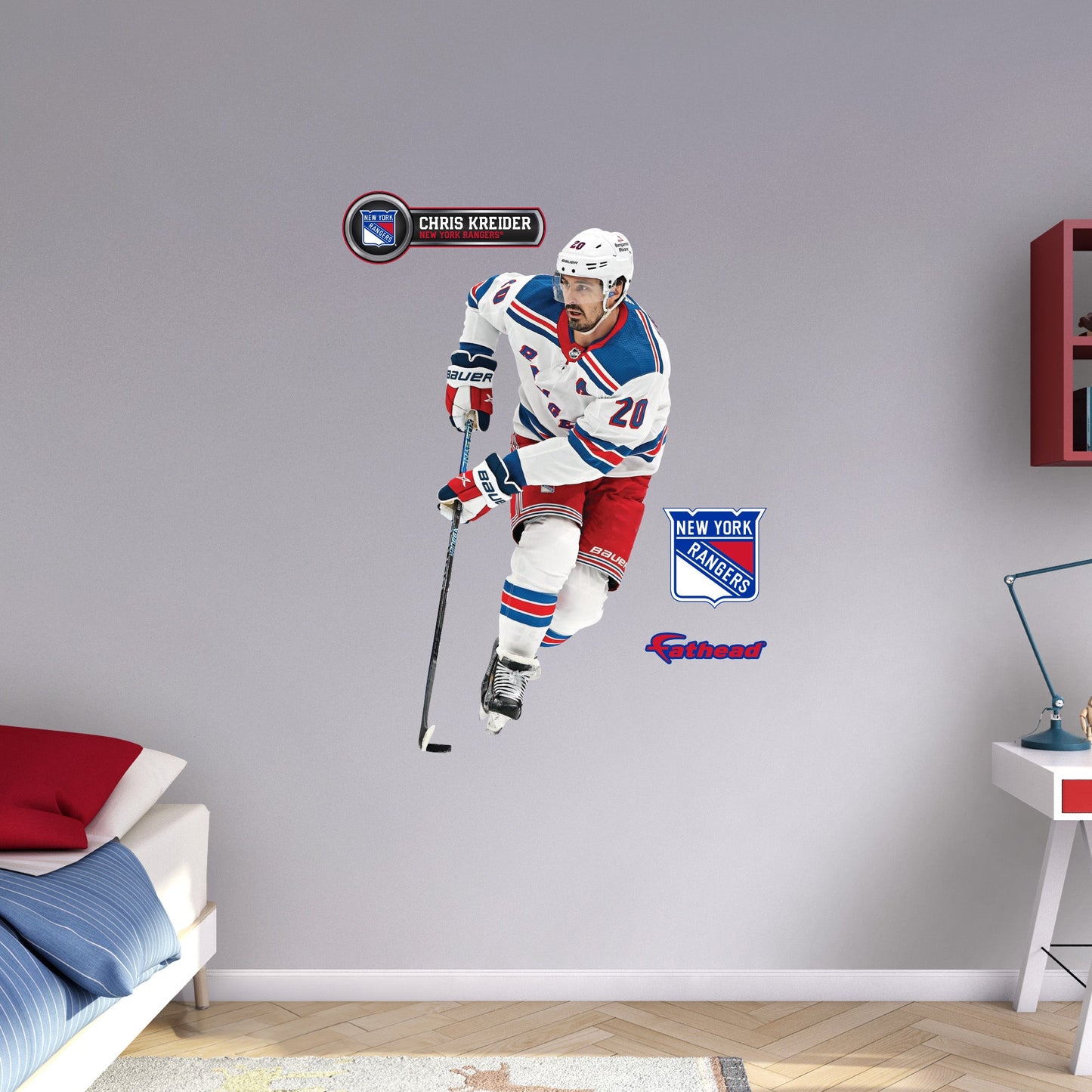 New York Rangers: Chris Kreider         - Officially Licensed NHL Removable     Adhesive Decal